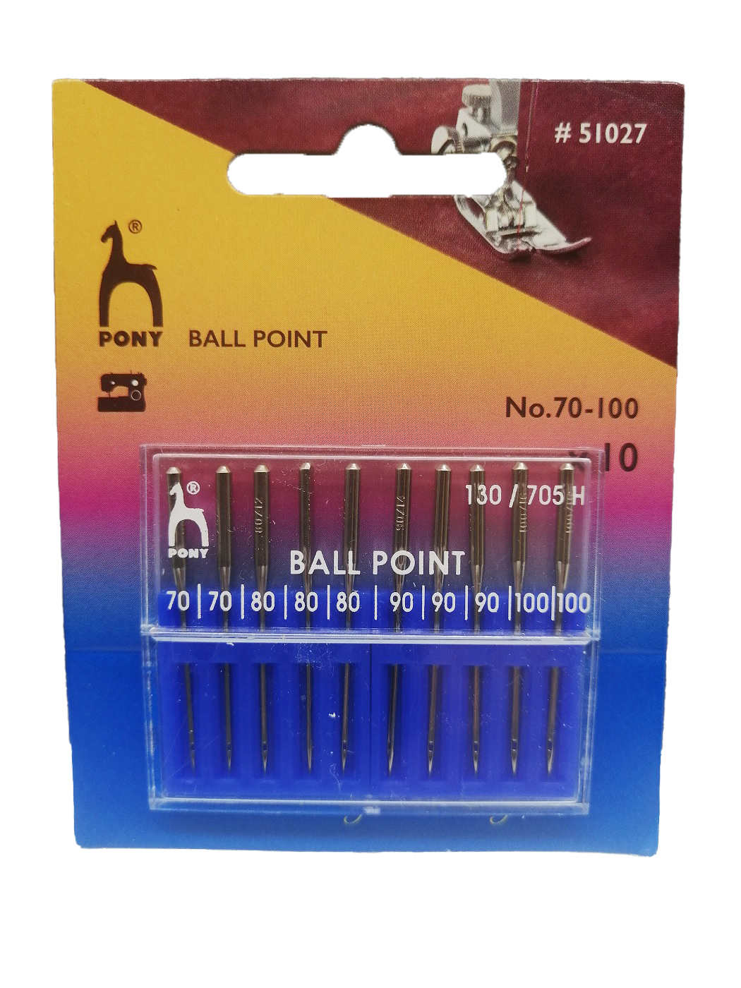Βελόνες Μηχανής Pony για πλεκτά υφάσματα  No 70 -100     10 τεμάχια