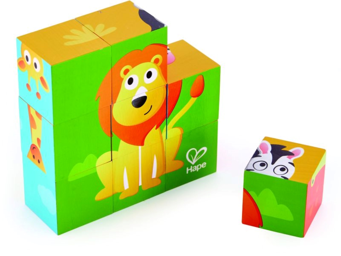 Puzzle Hape Jungle Animal -Παζλ Κύβων Ζώα Της Ζούγκλας - 9 Τεμ