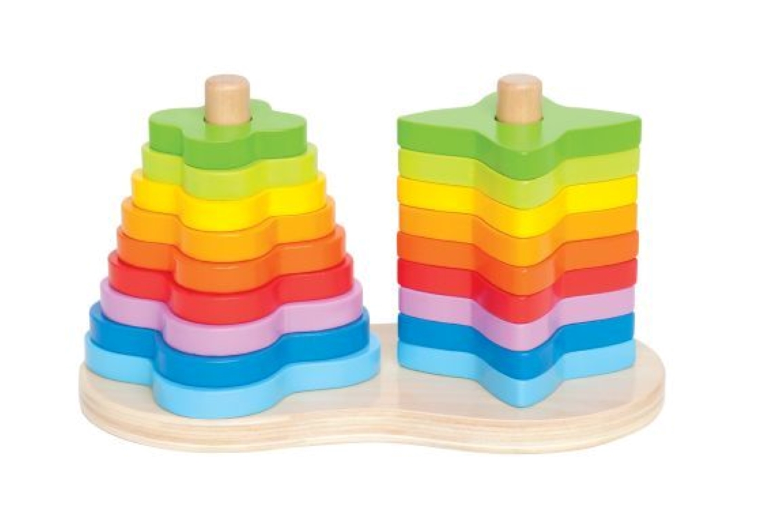 Double Rainbow Stacker-Στοίβαξε τα Πολύχρωμα Σχήματα-19 Τεμ.