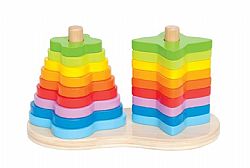 Double Rainbow Stacker-Στοίβαξε τα Πολύχρωμα Σχήματα-19 Τεμ.